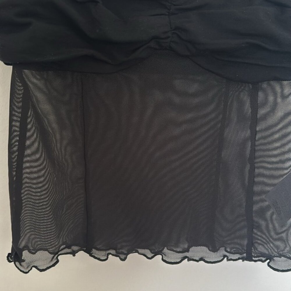 NEW Reformation Milly Knit Sheer Top in Black | size XS - Picture 9 of 9